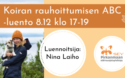 Tervetuloa kuuntelemaan Koiran rauhoittumisen ABC -luentoa!
